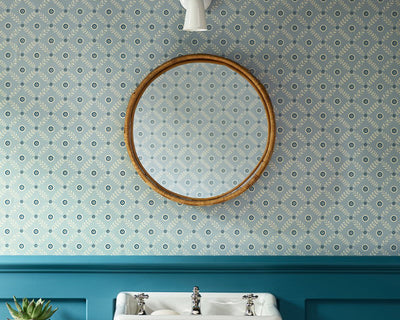 Jane Churchill Payton Wallpaper in a bathroom