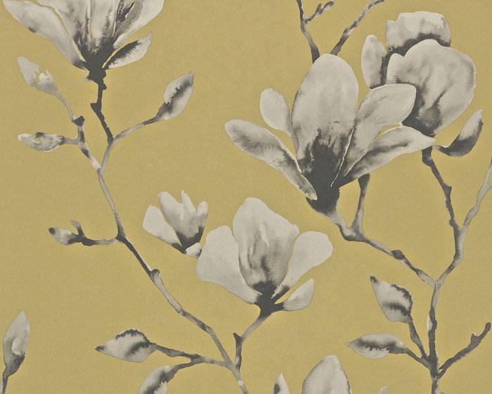 Harlequin Lotus Mustard 110879 Wallpaper