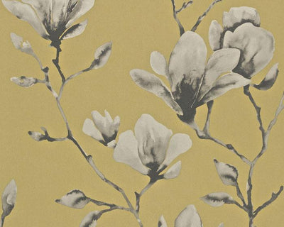 Harlequin Lotus Mustard 110879 Wallpaper