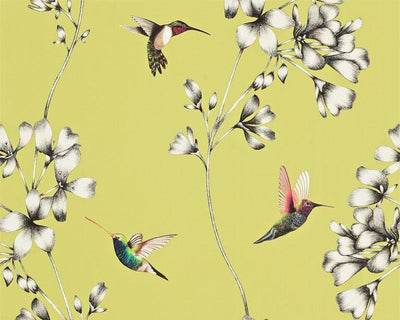 Sanderson Tulip and Bird Amaranth & Blush Bold Arts and Crafts