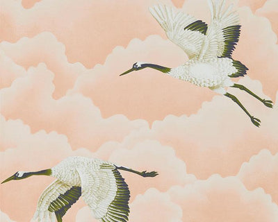 Harlequin Cranes In Flight Blush 111232 Wallpaper