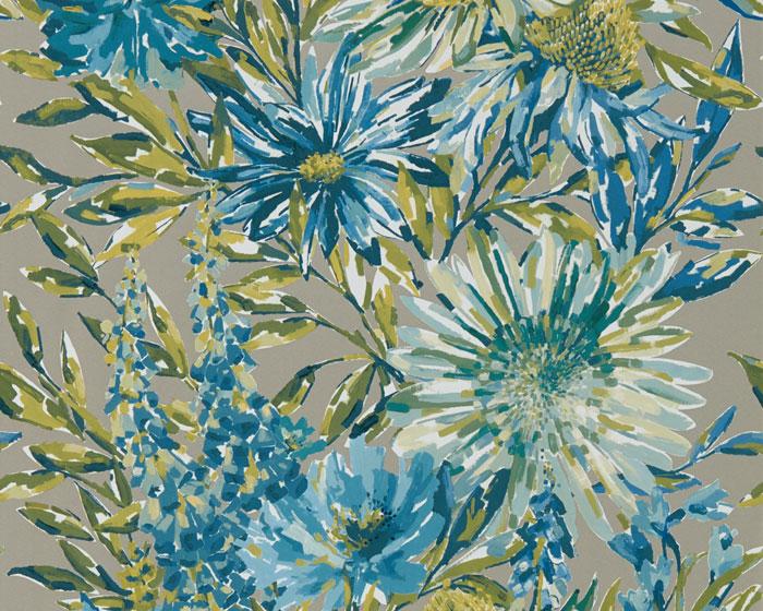 Harlequin Floreale Cornflower/Gilver 111496 Wallpaper