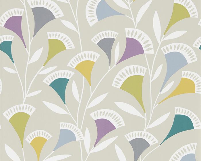 Scion Nokku Foxglove/Graphite/Forest 111547 Wallpaper