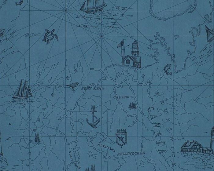 Ralph Lauren Searsport Map Atlantic PRL5027/03 Wallpaper