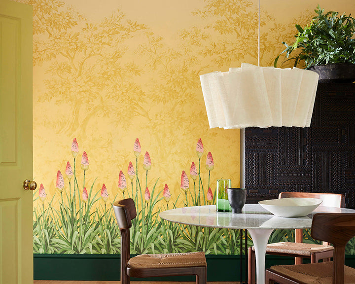 Little Greene Upper Brook St Wallpaper on a wall