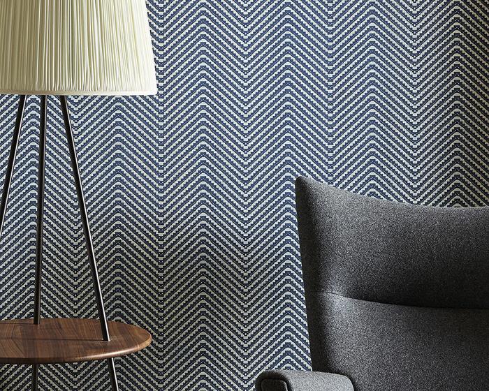 Barneby Gates Chevron in Ink Blue Wallpaper BG1400201