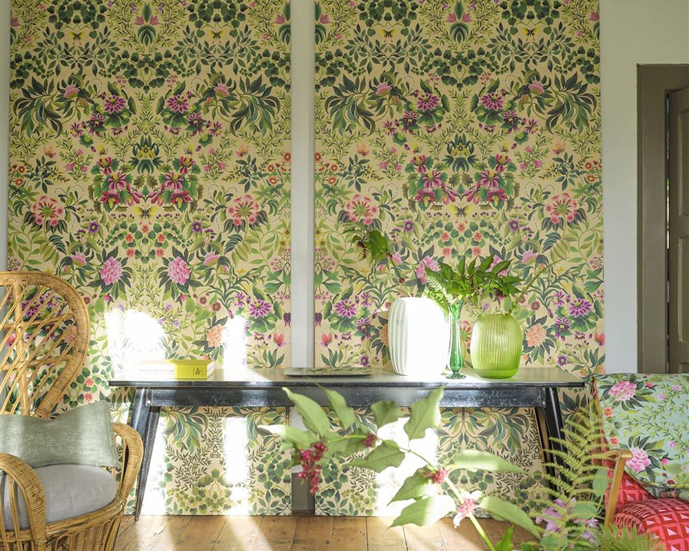 Designers Guild Ikebana Grande Wallpaper on a wall