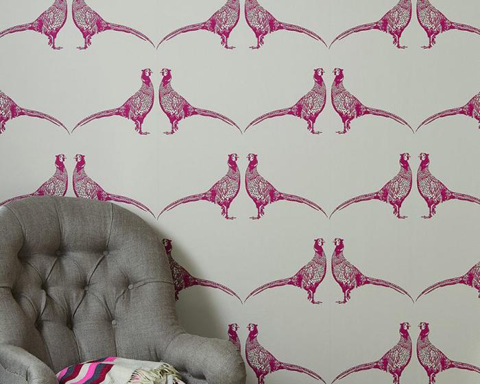 Barneby Gates Pheasant in Pink Wallpaper BG1500102