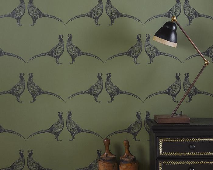 Barneby Gates Pheasant in Camo Green Wallpaper BG1500101