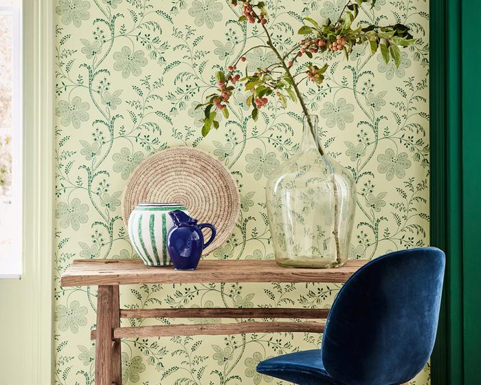 Little Greene Bedford Square Porcelain 0273BEPORCE Wallpaper