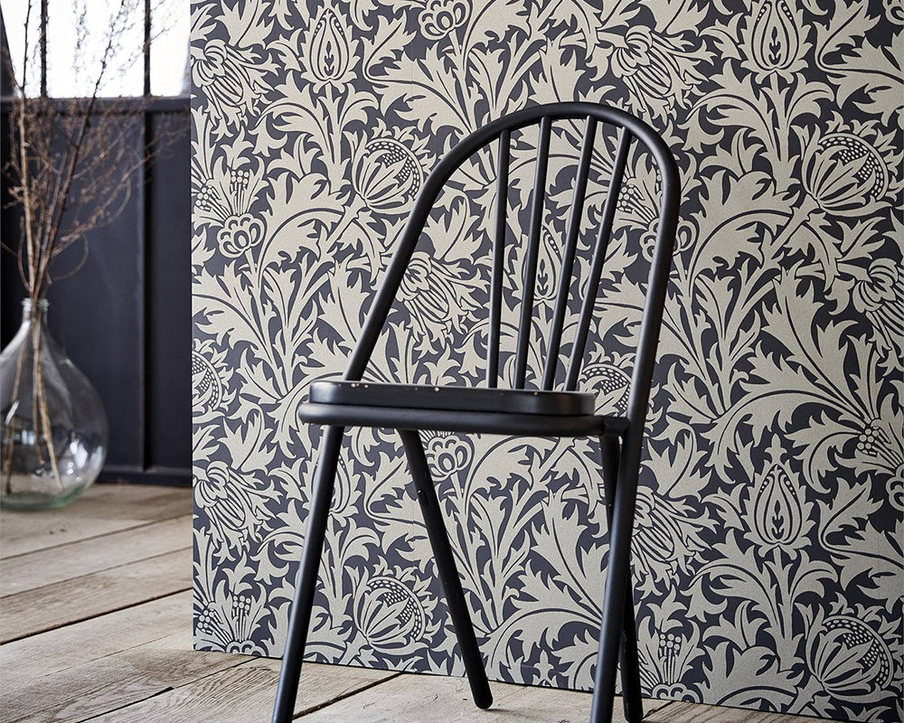 Morris & Co Pure Thistle Wallpaper in Room