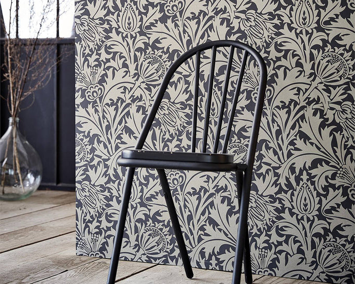 Morris & Co Pure Thistle Wallpaper in Room