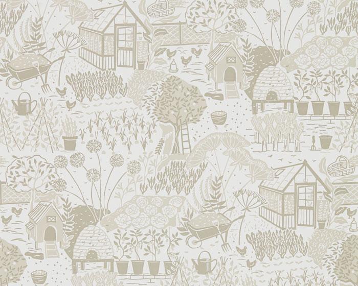 Sanderson The Allotment Linen 216353 Wallpaper