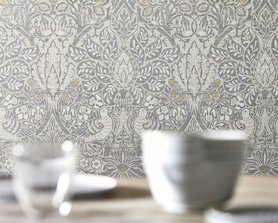 Morris & Co Pure Dove & Rose Wallpaper Detail