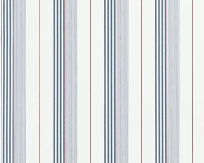Ralph Lauren Aiden Stripe - Navy / Red / White PRL020/06 Wallpaper