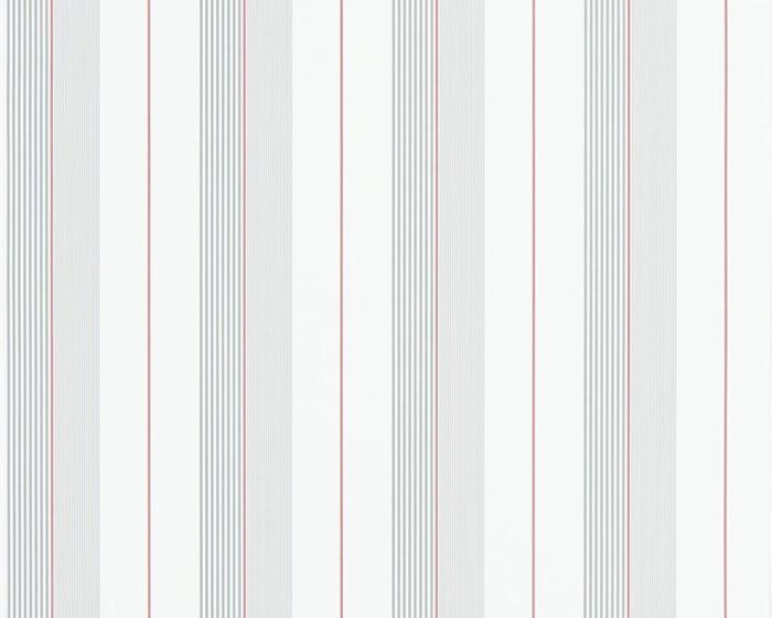 Ralph Lauren Aiden Stripe - Granite / Red PRL020/13 Wallpaper