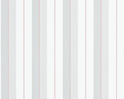 Ralph Lauren Aiden Stripe - Granite / Red PRL020/13 Wallpaper