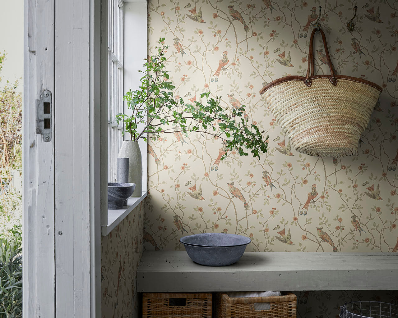 Sandberg Eugen Oat Wallpaper on a Wall