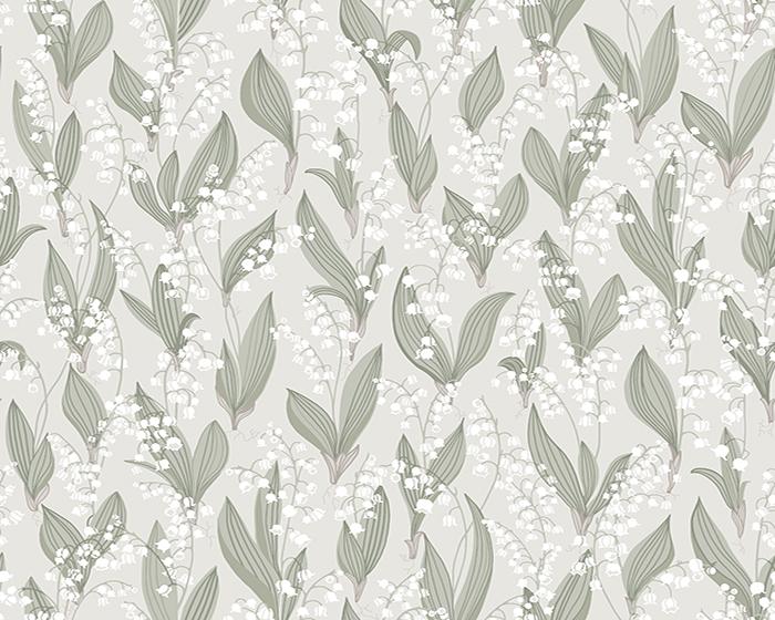 Sandberg Liljekonvalj Spring Green Wallpaper 479-18