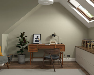 Dulux Heritage Olive Tree Paint in Home Office