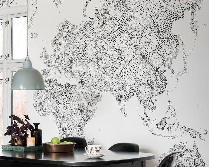 Sandberg World Map Black 630-09 Wallpaper