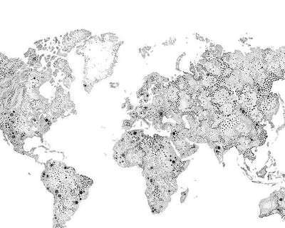 Sandberg World Map Black 630-09 Wallpaper