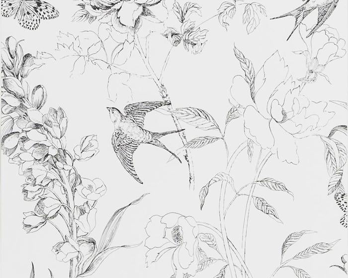 Designers Guild Sibylla - Black and White PDG721/03 Wallpaper