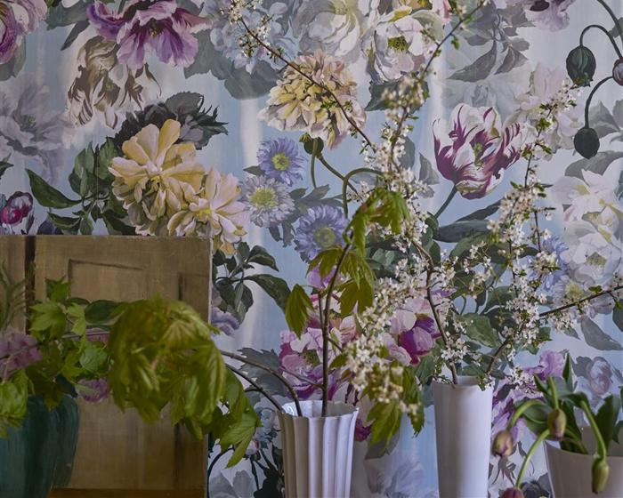 Designers Guild Delft Flower Grande Sky PDG1038/03 Wallpaper