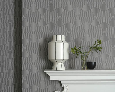 Paint & Paper Library Marquetry Tile Slate V Wallpaper