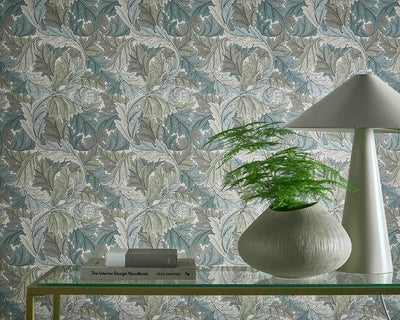 Clarke & Clarke collaboration with William Morris Acanthus Wallpaper in a hallway
