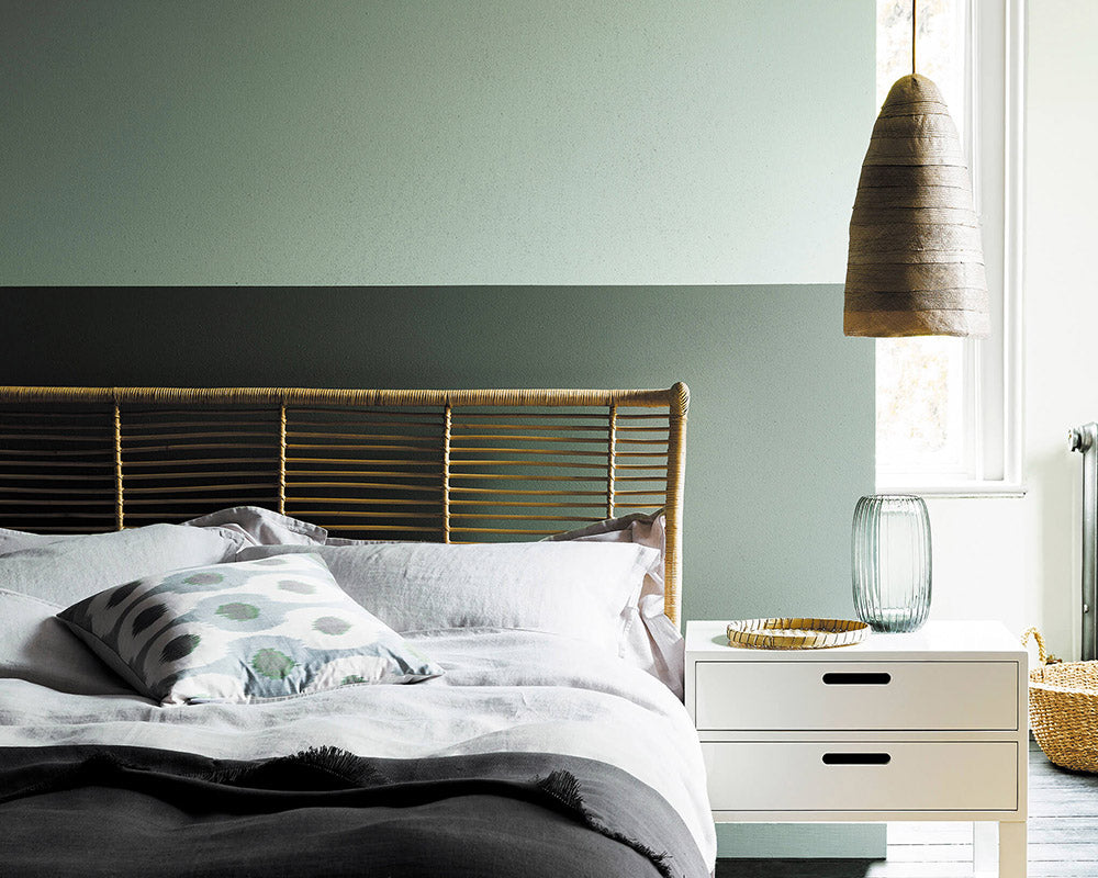 Little Greene Aquamarine 138 Paint on a bedroom wall