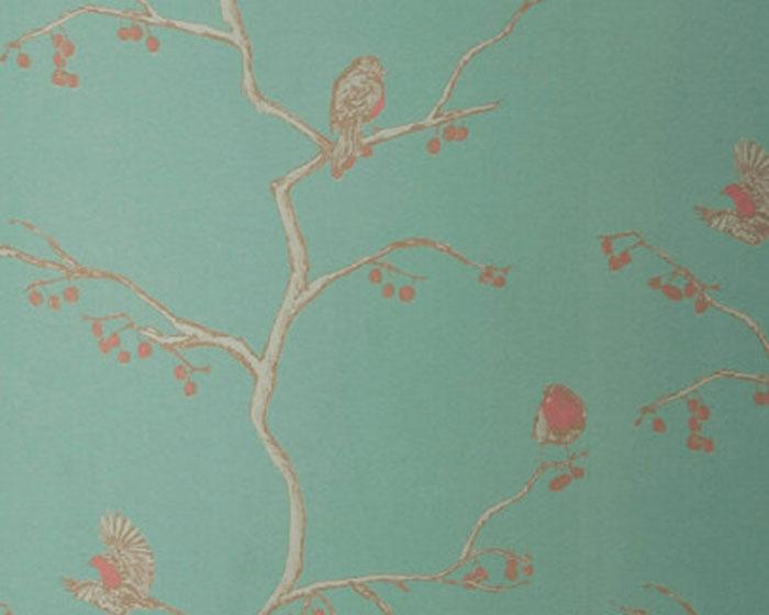 Barneby Gates English Robin in Jade Wallpaper BG0300101