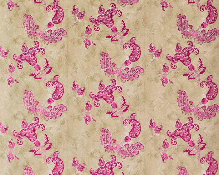 Barneby Gates Paisley in Hot Pink On Tea Stain Wallpaper BG0700201