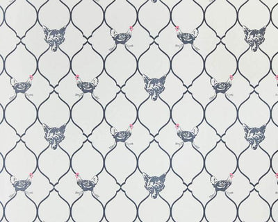 Barneby Gates Fox & Hen in Charcoal on Parchment Wallpaper BG0900102