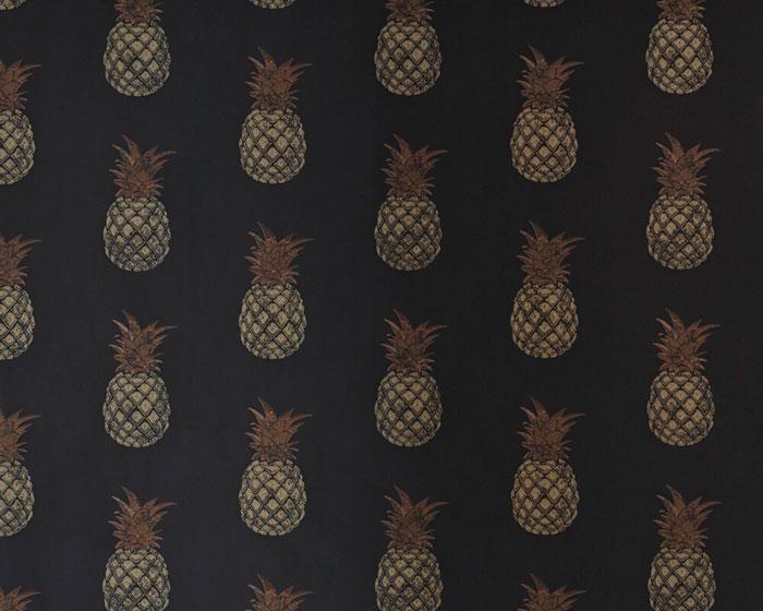 Barneby Gates Pineapple in Charcoal/Gold Wallpaper BG1200202