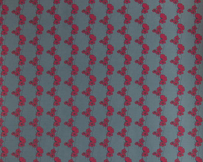 Barneby Gates Poppy Fields in Red on Gunmetal Wallpaper BG1500202