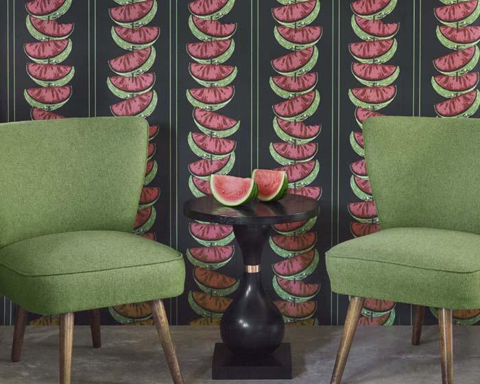 Barneby Gates Watermelon in Charcoal Wallpaper BG1800101