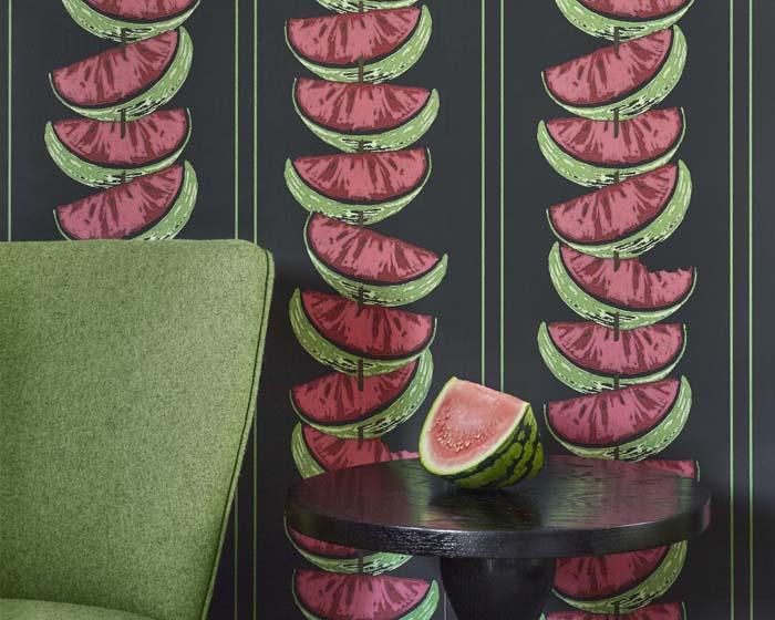 Barneby Gates Watermelon in Charcoal Wallpaper BG1800101