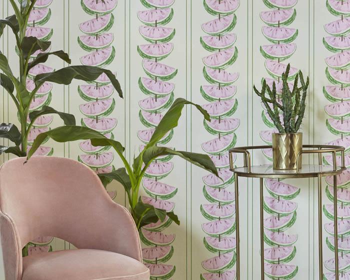 Barneby Gates Watermelon in Pink/Green Wallpaper BG1800102