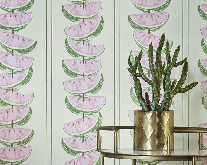 Barneby Gates Watermelon in Pink/Green Wallpaper BG1800102