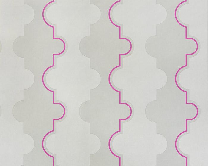 Barneby Gates Jigsaw Stripe in Pink Wallpaper BG1800201