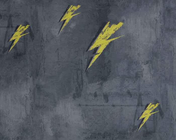 Barneby Gates Bolt From Mars in Yellow/Charcoal Wallpaper BG1900101