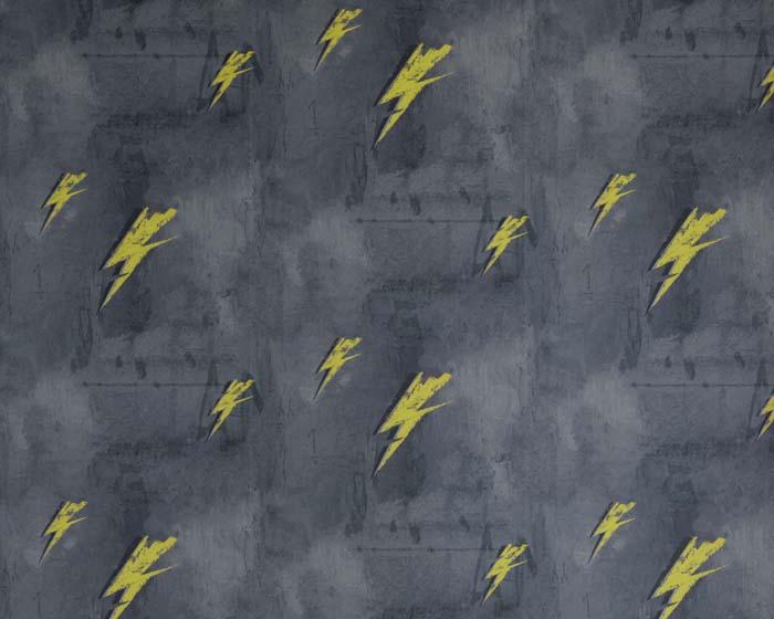 Barneby Gates Bolt From Mars in Yellow/Charcoal Wallpaper BG1900101