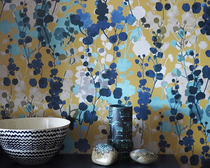 OHPOPSI Blossom Teal Natural Wallpaper JRD50125W