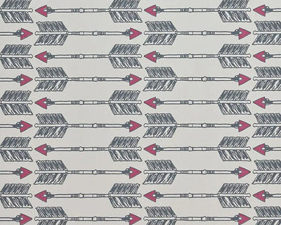Barneby Gates Arrow Wallpaper in Charcoal Pink close up