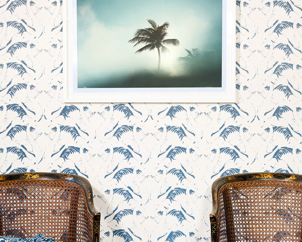 Barneby Gates Swan Lake Wallpaper with chairs