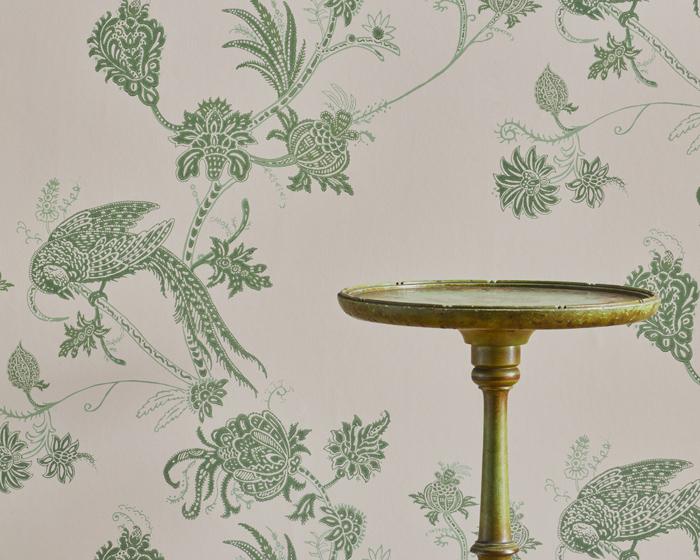 Barneby Gates Vintage Bird Trail in Pink/Green Wallpaper BG2100201