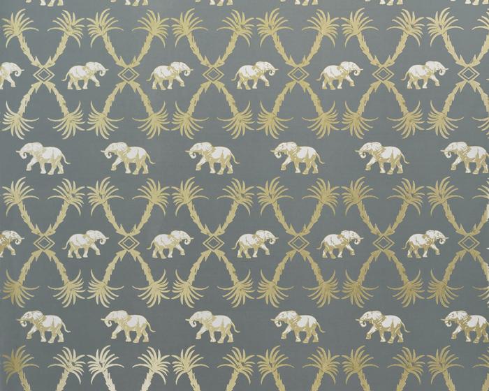 Barneby Gates Elephant Palm in Gunmetal/Gold Wallpaper BG2100201