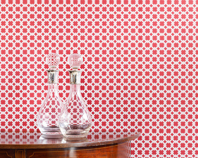 Barneby Gates Lattice Cane Wallpaper with decanters