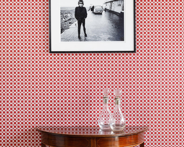 Barneby Gates Lattice Cane Wallpaper in a living space